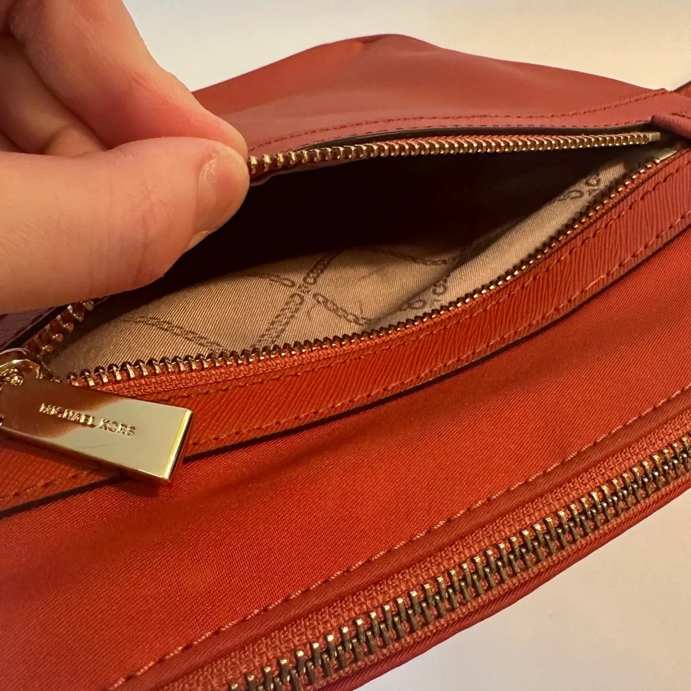 Jet Set Large Nylon Gabardine Messenger Bag Deep‎ Orange Crossbody 32H9GT9C3C